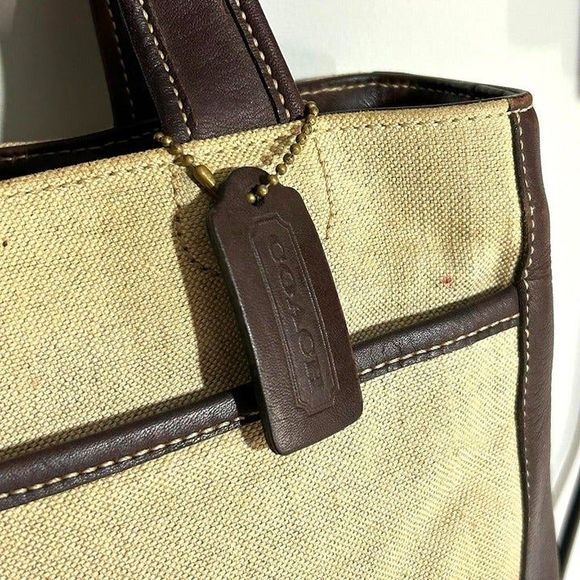 Vintage 1998 Coach Usa‎ Canvas Leather Hand Bag D9X6121 - Picture 4 of 8
